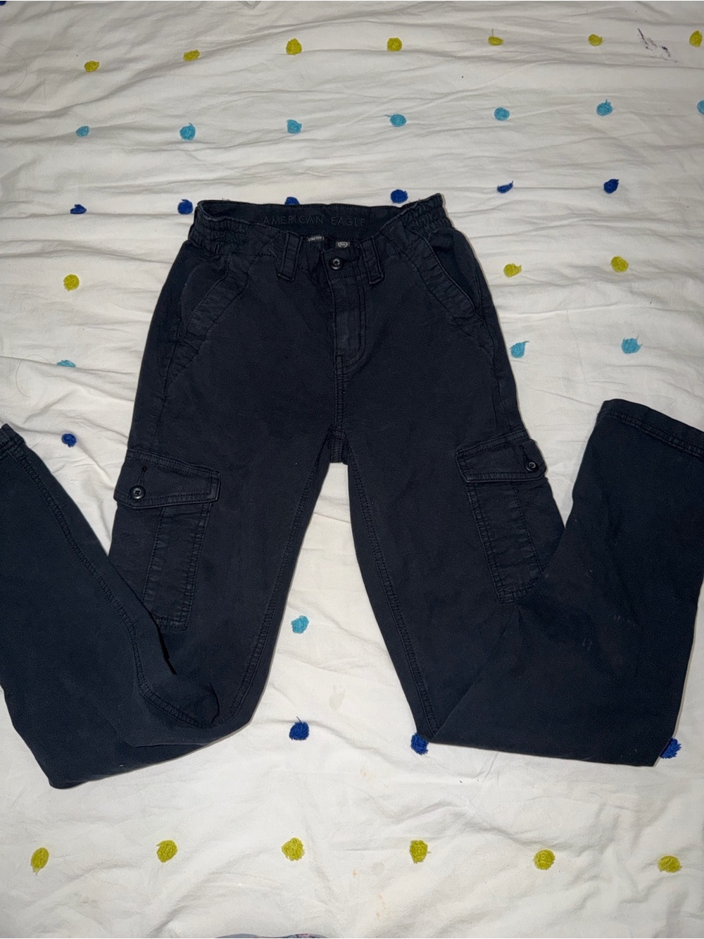 American Eagle Outfitters Black Relaxed Cargo Jeans